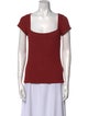 Reformation Square Neckline Short Sleeve Top