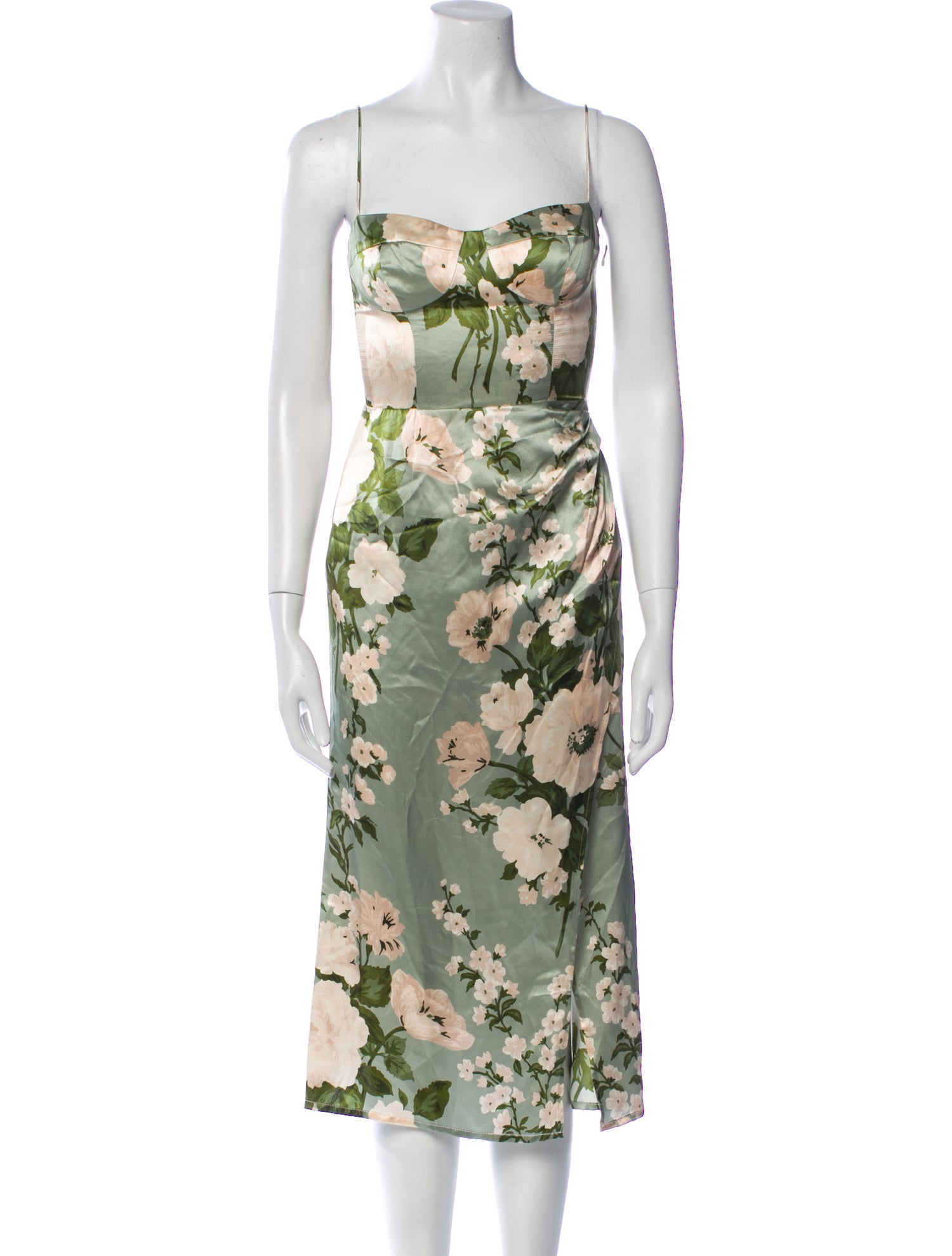 Reformation Floral Print Midi Length Dress