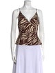 Reformation Animal Print Square Neckline Top