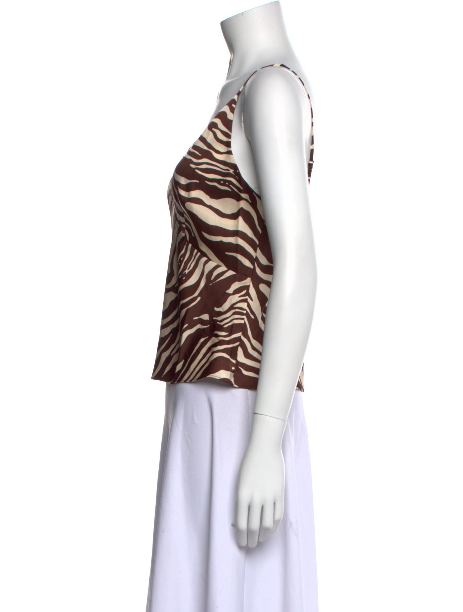 Reformation Animal Print Square Neckline Top