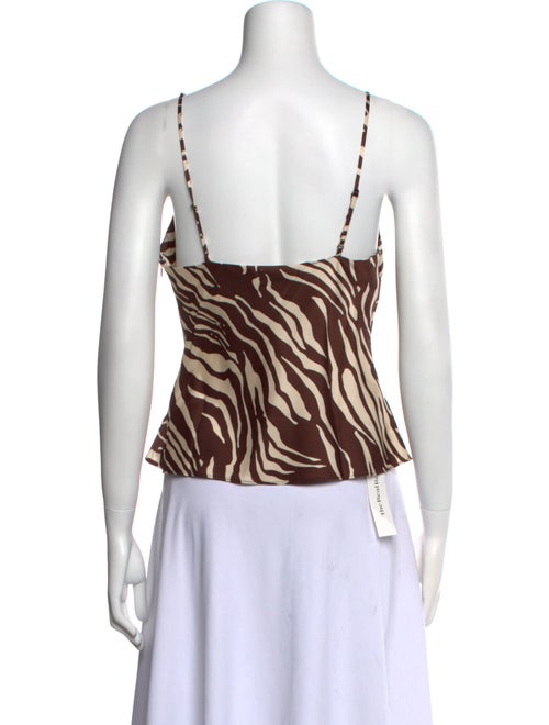 Reformation Animal Print Square Neckline Top