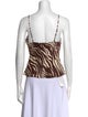Reformation Animal Print Square Neckline Top