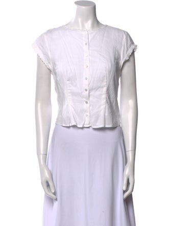 Reformation Bateau Neckline Short Sleeve Crop Top