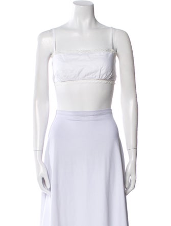 Reformation Linen Square Neckline Crop Top