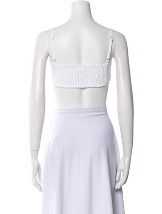 Reformation Linen Square Neckline Crop Top