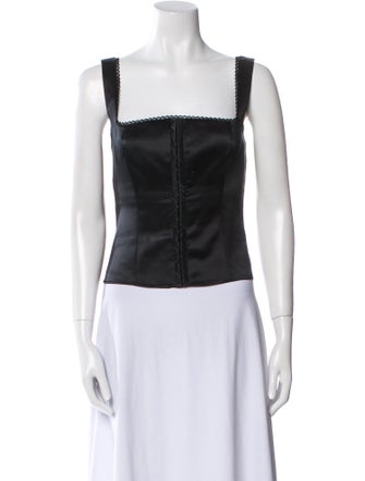 Reformation Silk Square Neckline Crop Top