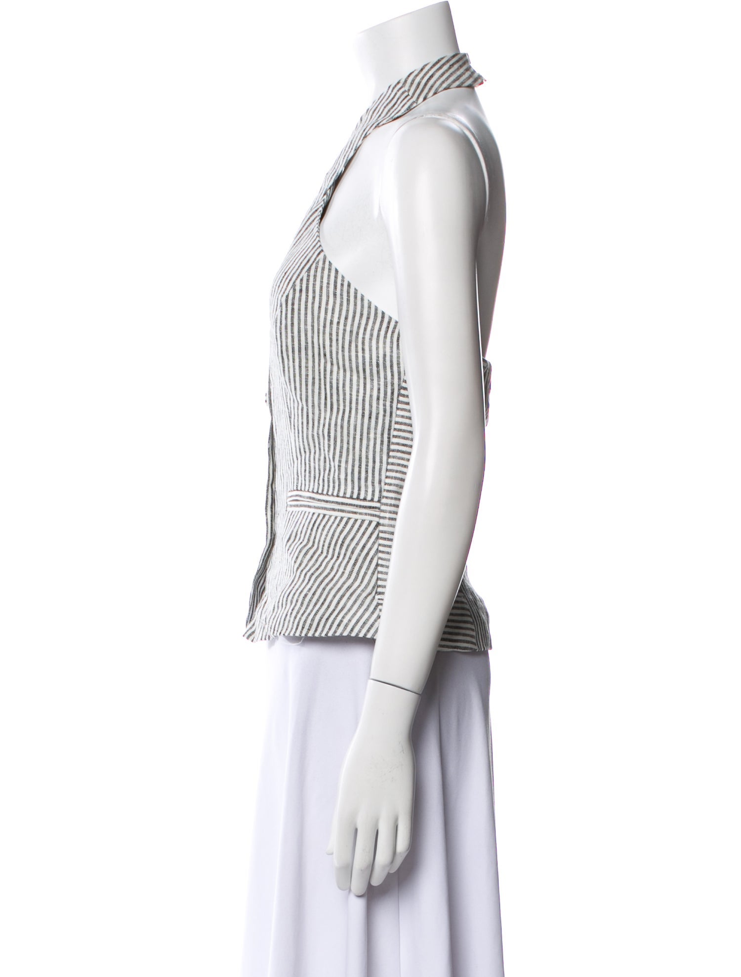 Reformation Linen Striped Crop Top