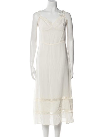 Reformation V-Neck Midi Length Dress