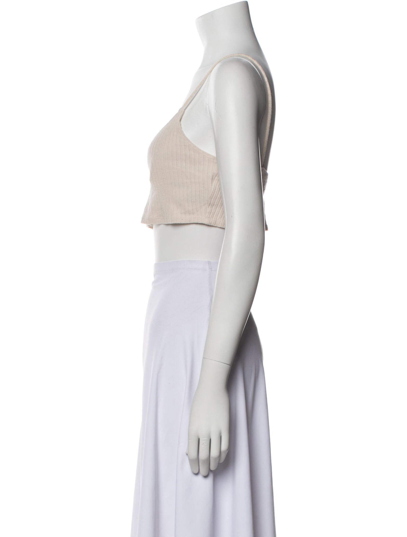 Reformation V-Neck Sleeveless Crop Top