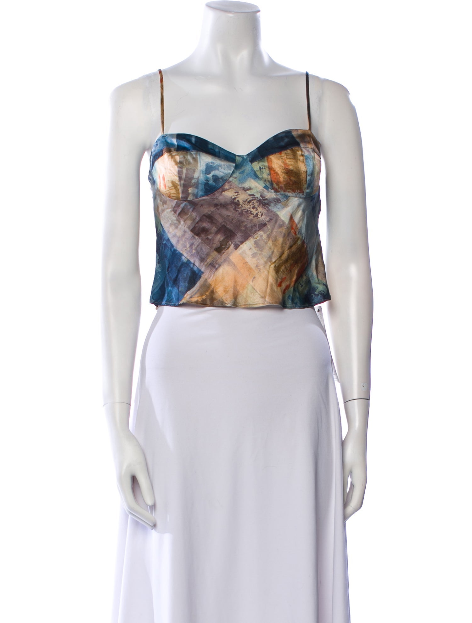 Reformation Silk Printed Crop Top