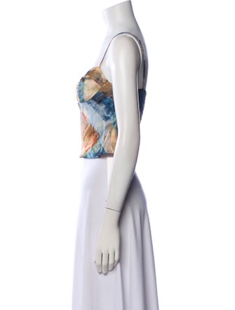 Reformation Silk Printed Crop Top