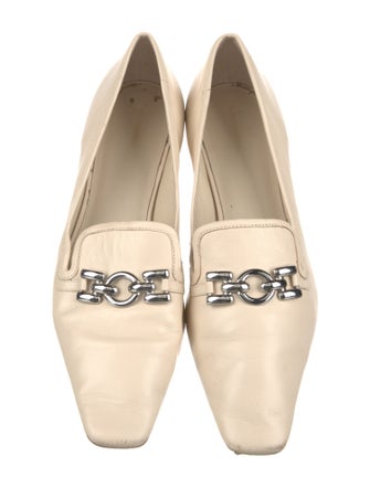 Reformation Leather Chain-Link Accents Loafers
