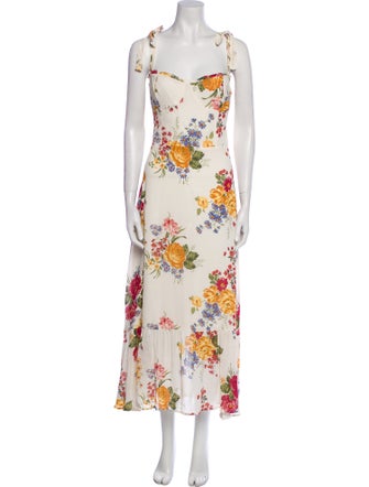 Reformation Floral Print Long Dress
