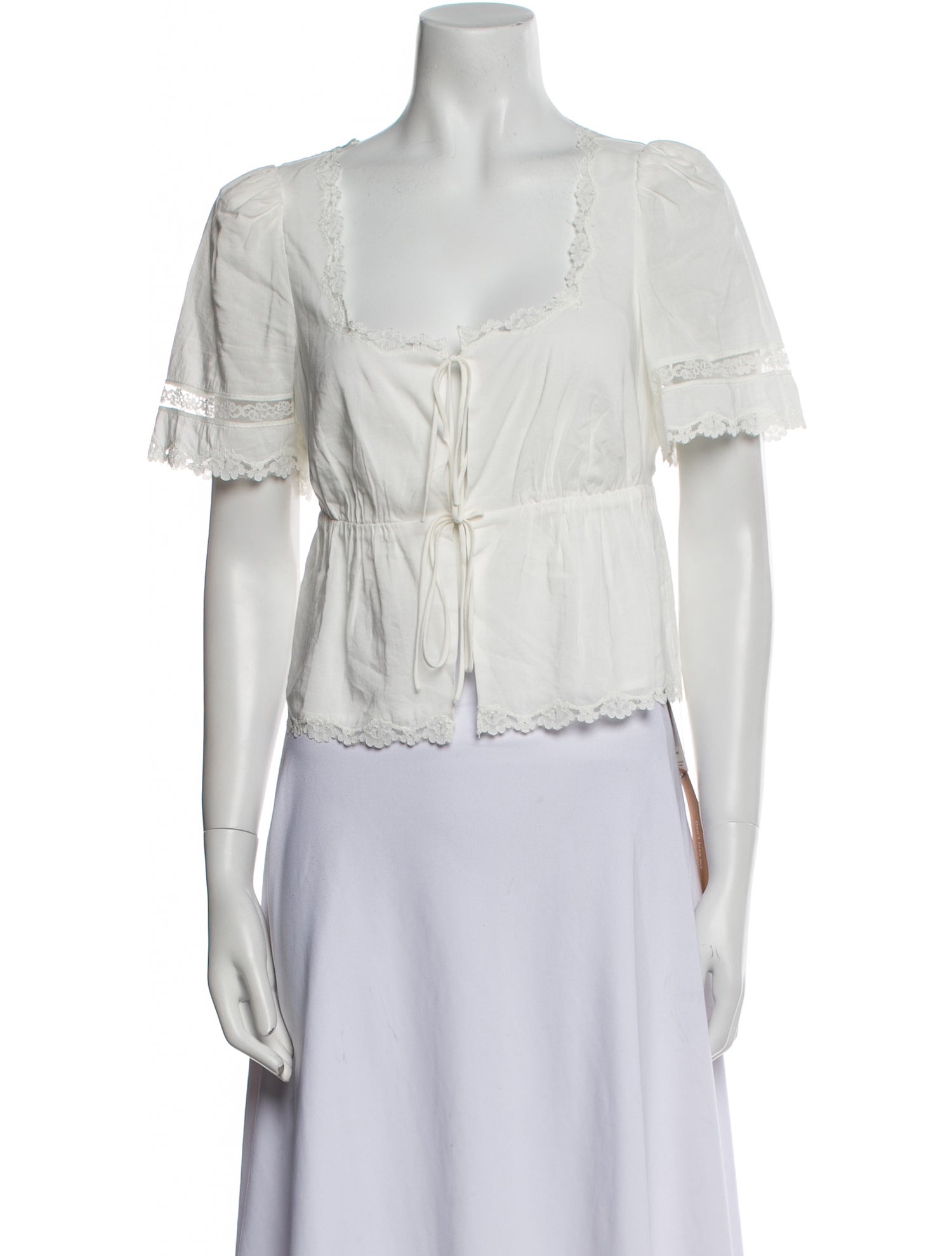 Reformation Square Neckline Short Sleeve Crop Top w/ Tags