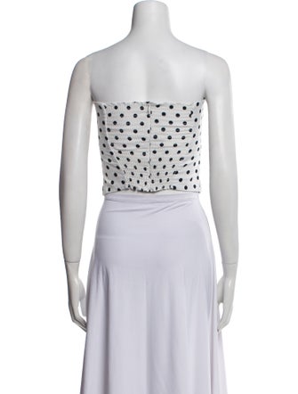 Reformation Polka Dot Print Strapless Crop Top