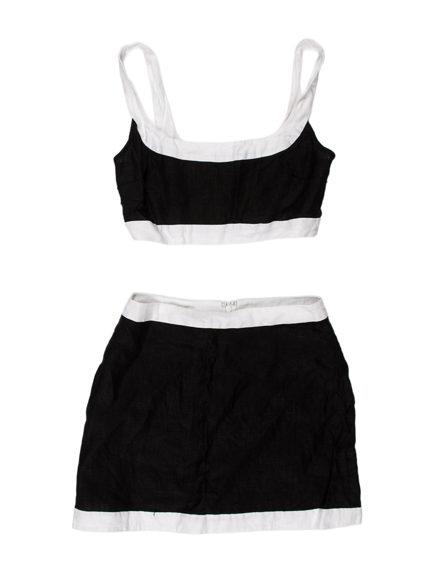 Reformation Linen Colorblock Pattern Skirt Set