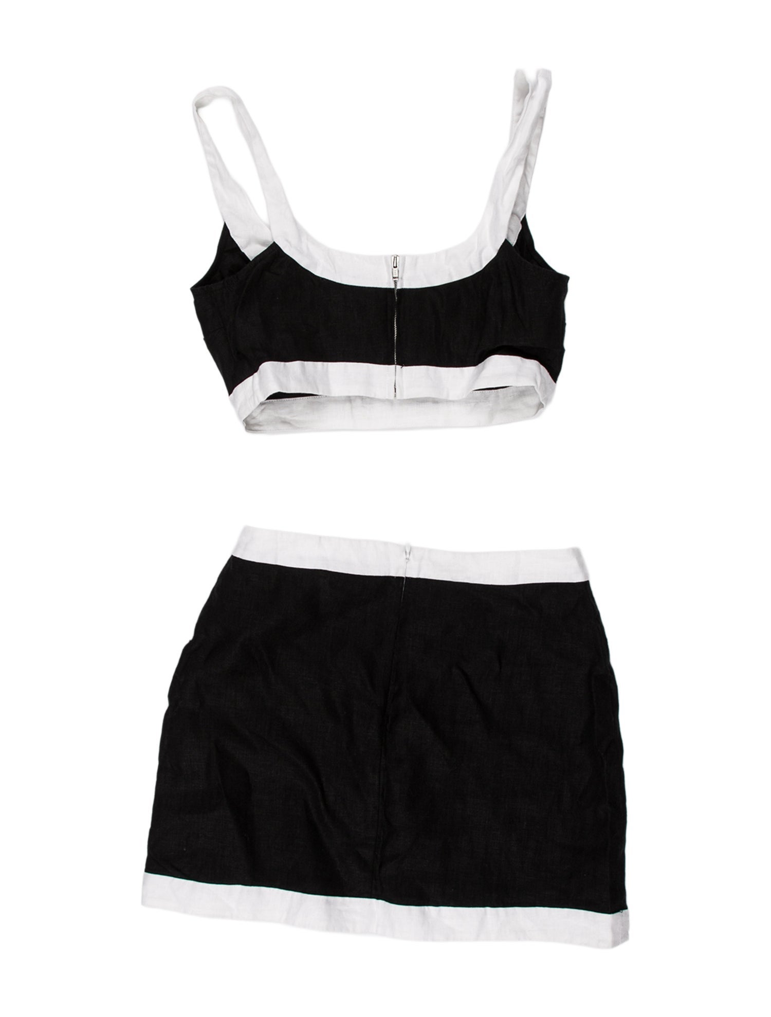 Reformation Linen Colorblock Pattern Skirt Set