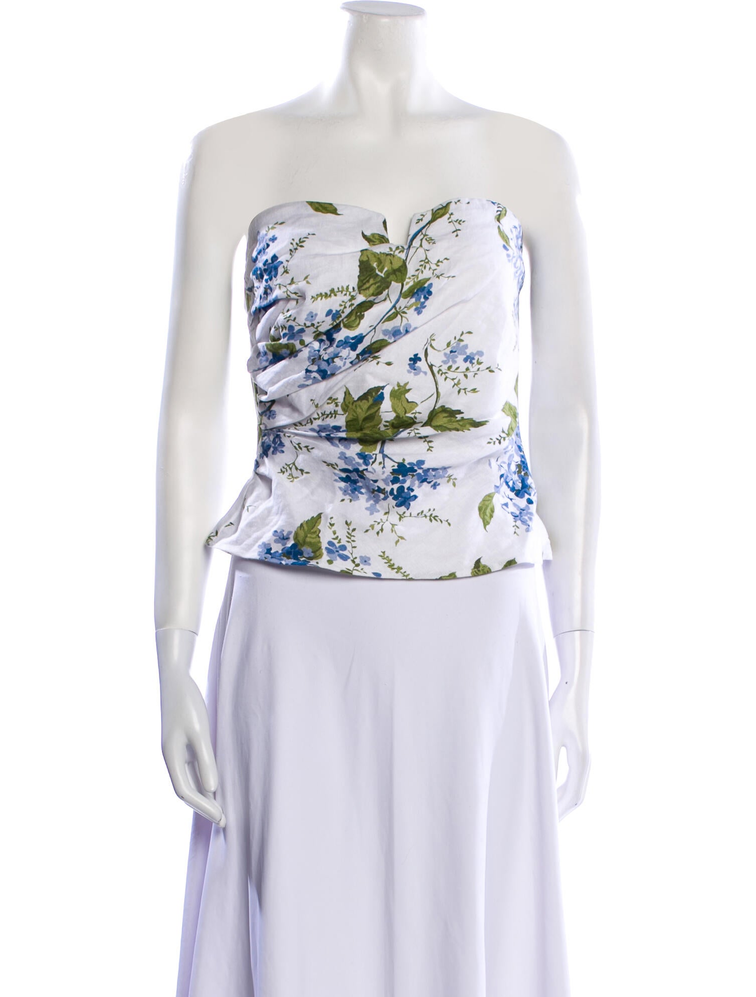 Reformation Linen Floral Print Crop Top