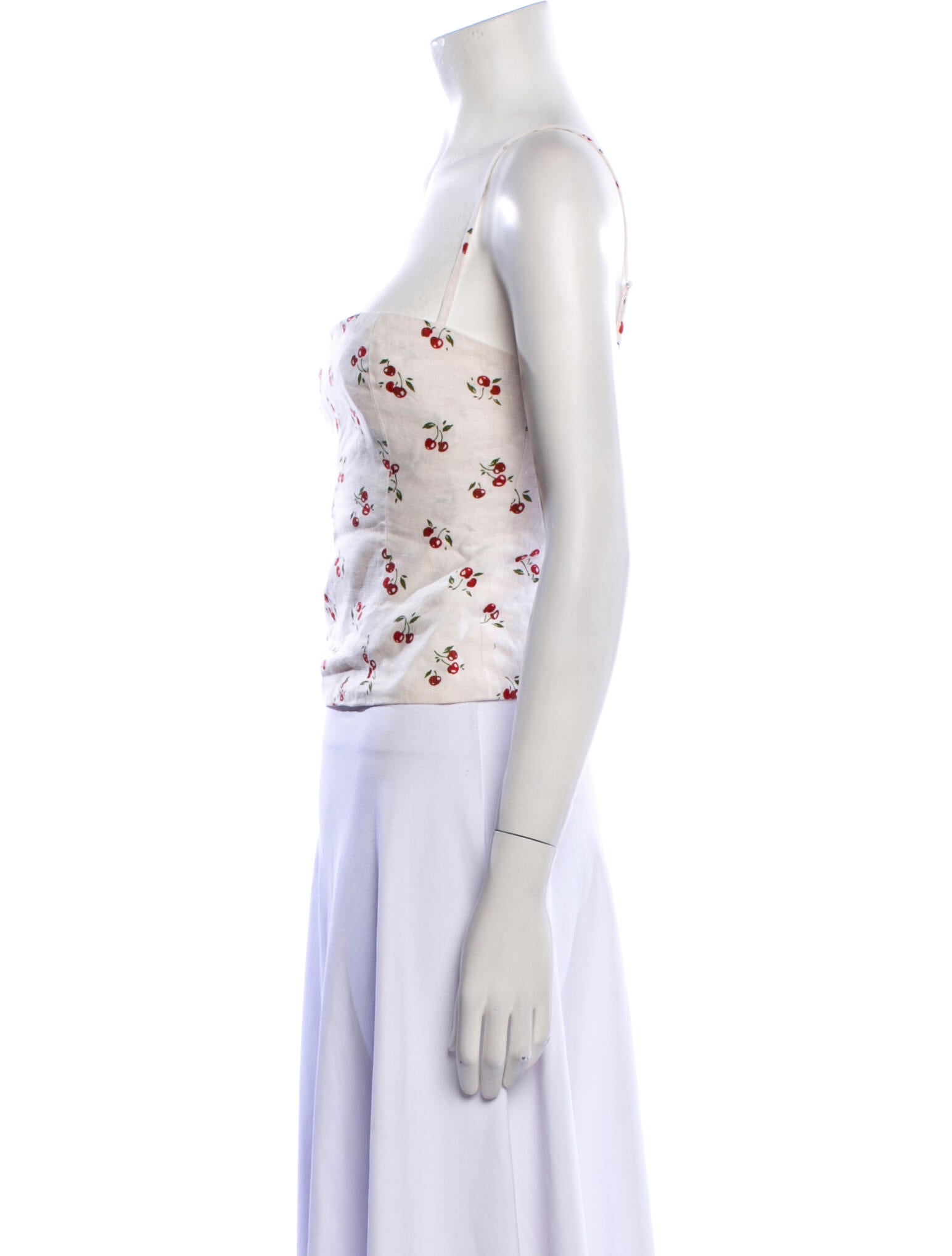 Reformation Linen Printed Crop Top