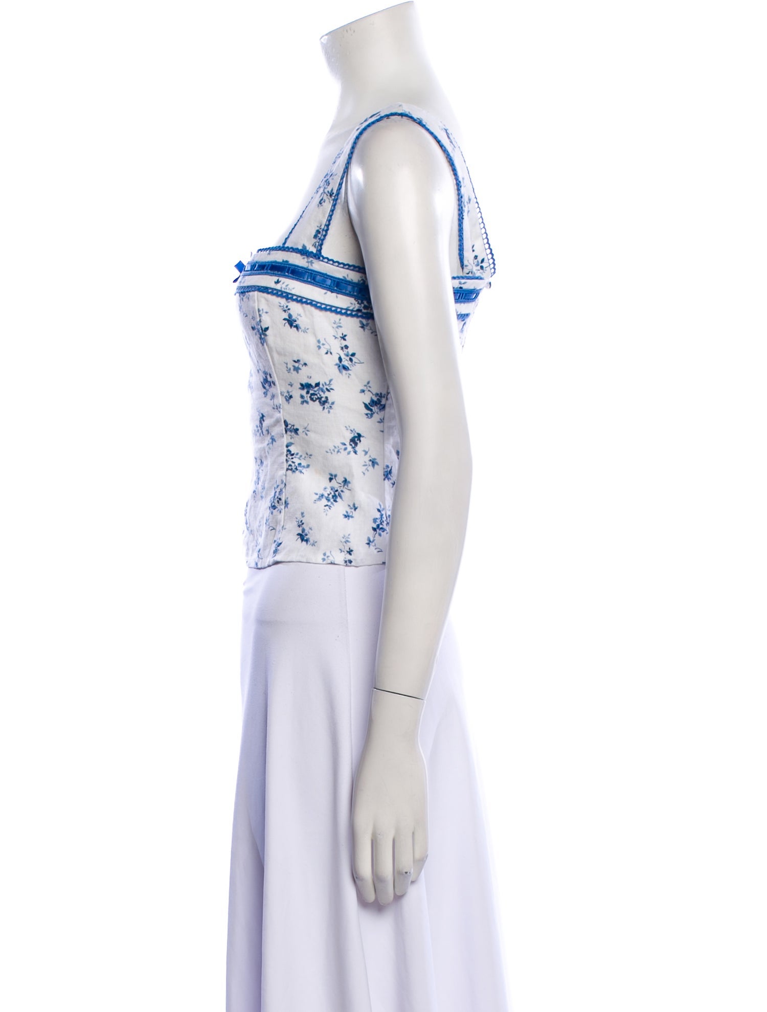 Reformation Linen Floral Print Crop Top