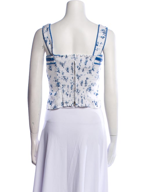 Reformation Linen Floral Print Crop Top