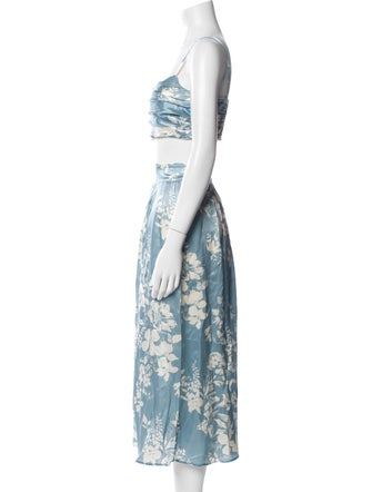 Reformation Silk Floral Print Skirt Set