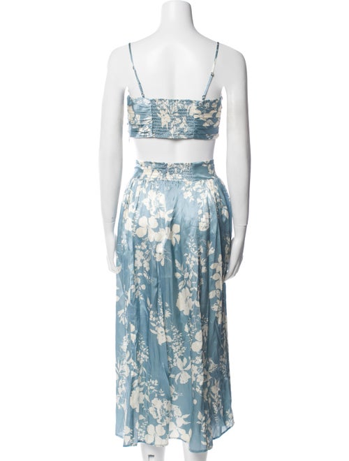 Reformation Silk Floral Print Skirt Set