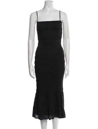 Reformation Square Neckline Midi Length Dress