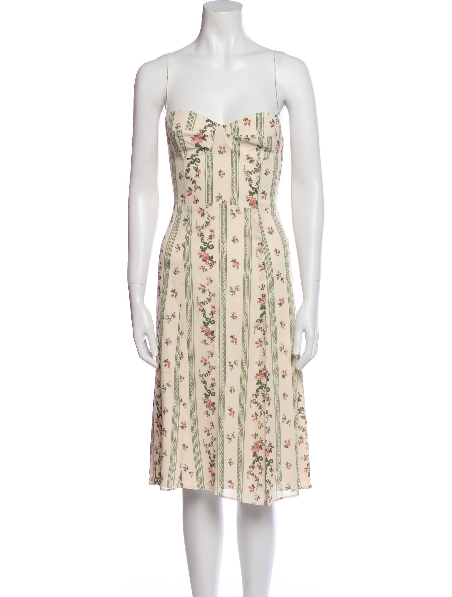 Reformation Floral Print Midi Length Dress