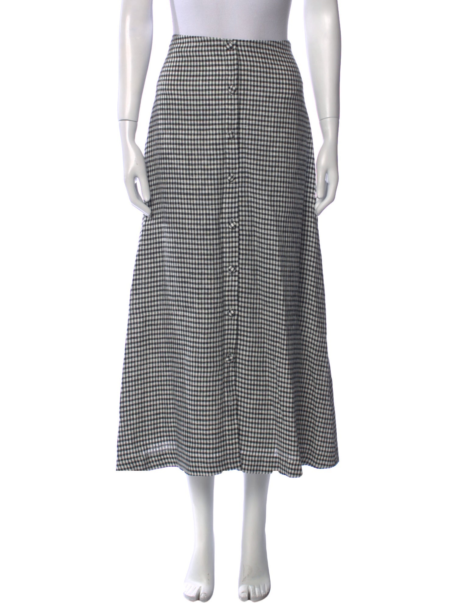 Reformation Plaid Print Midi Length Skirt