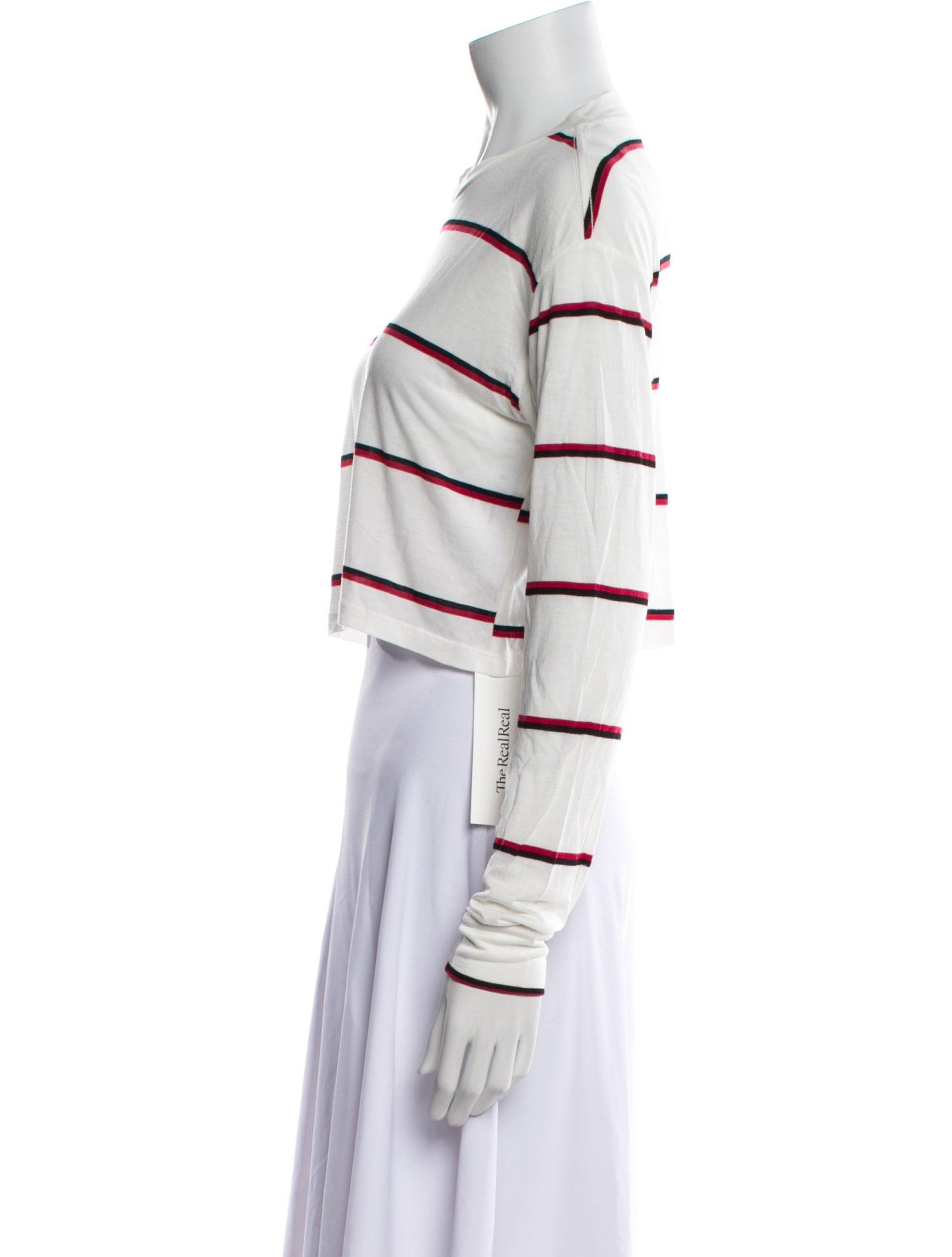 Reformation Striped Crew Neck Crop Top