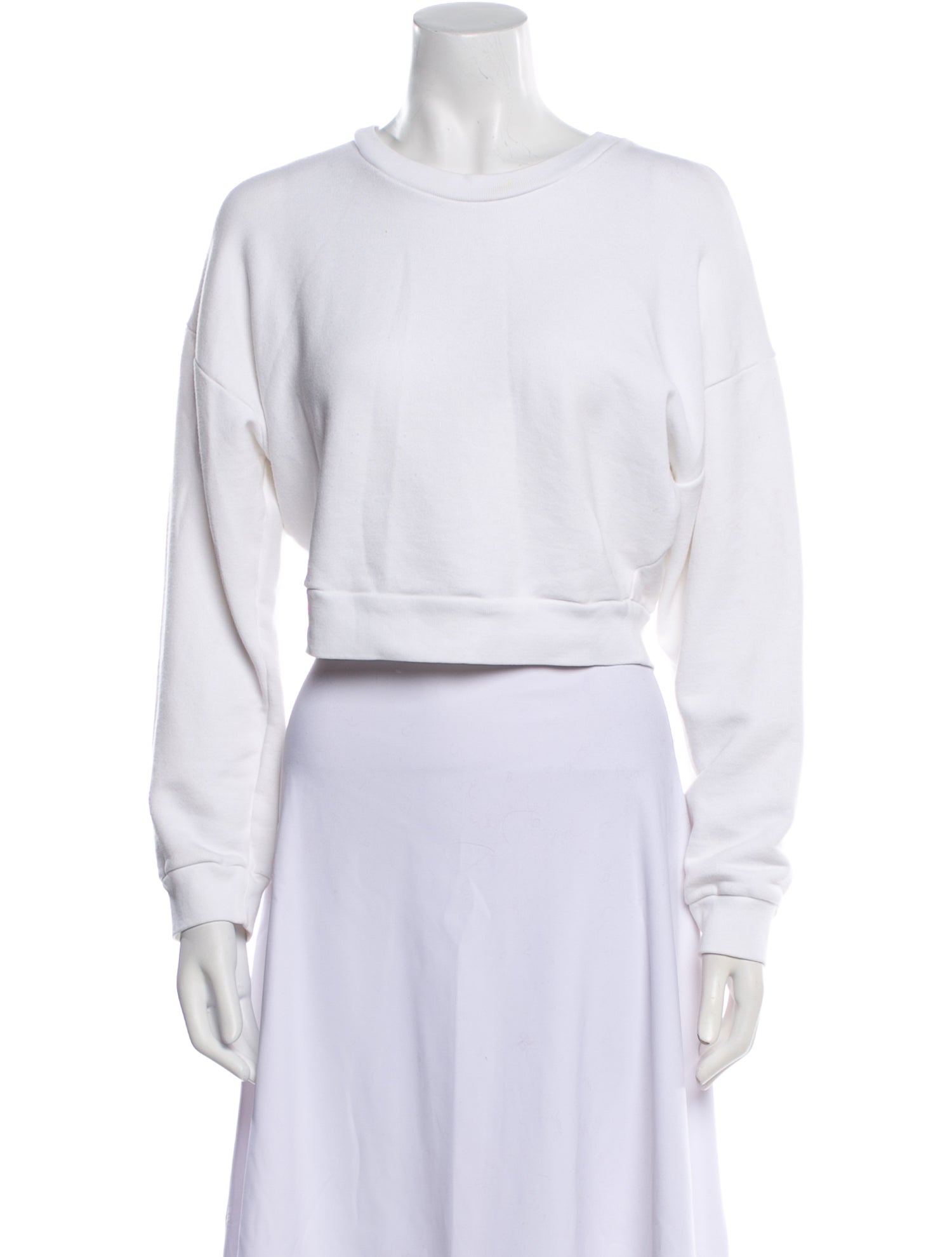 Reformation Crew Neck Long Sleeve Crop Top
