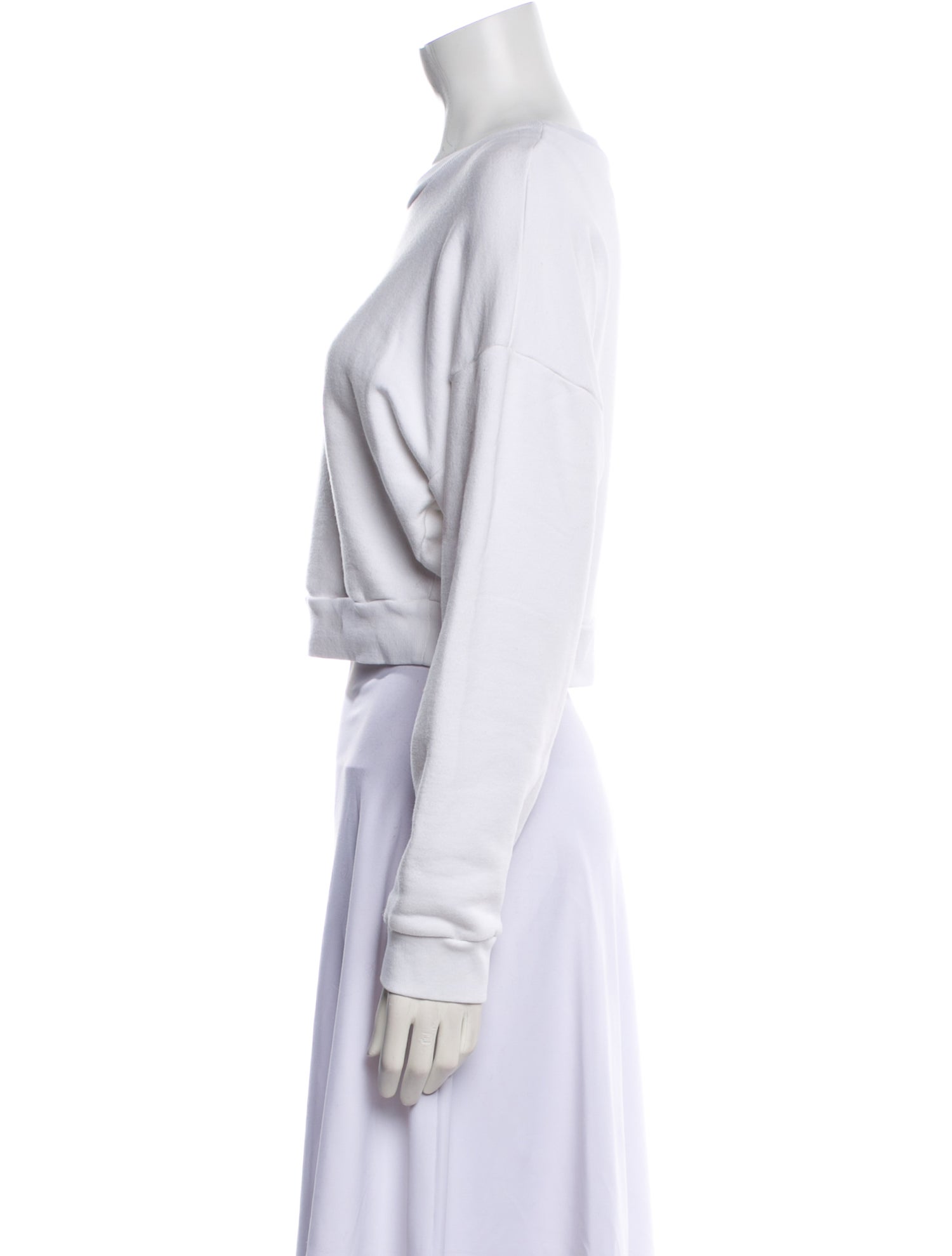 Reformation Crew Neck Long Sleeve Crop Top