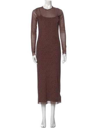 Reformation Polka Dot Print Long Dress