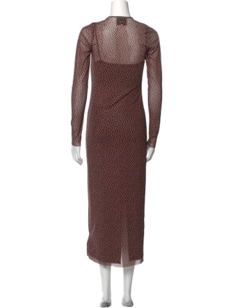 Reformation Polka Dot Print Long Dress