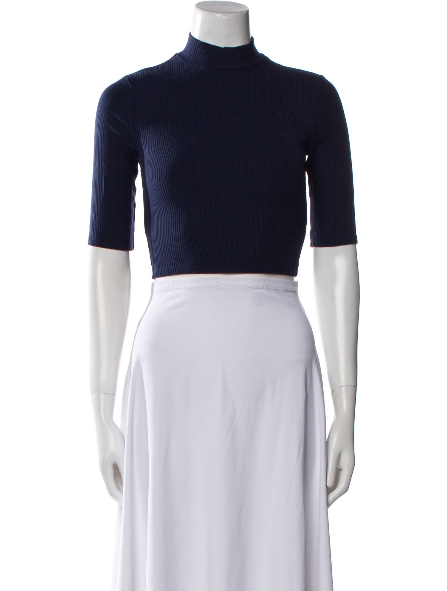 Reformation Mock Neck Short Sleeve Crop Top