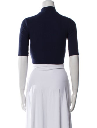 Reformation Mock Neck Short Sleeve Crop Top