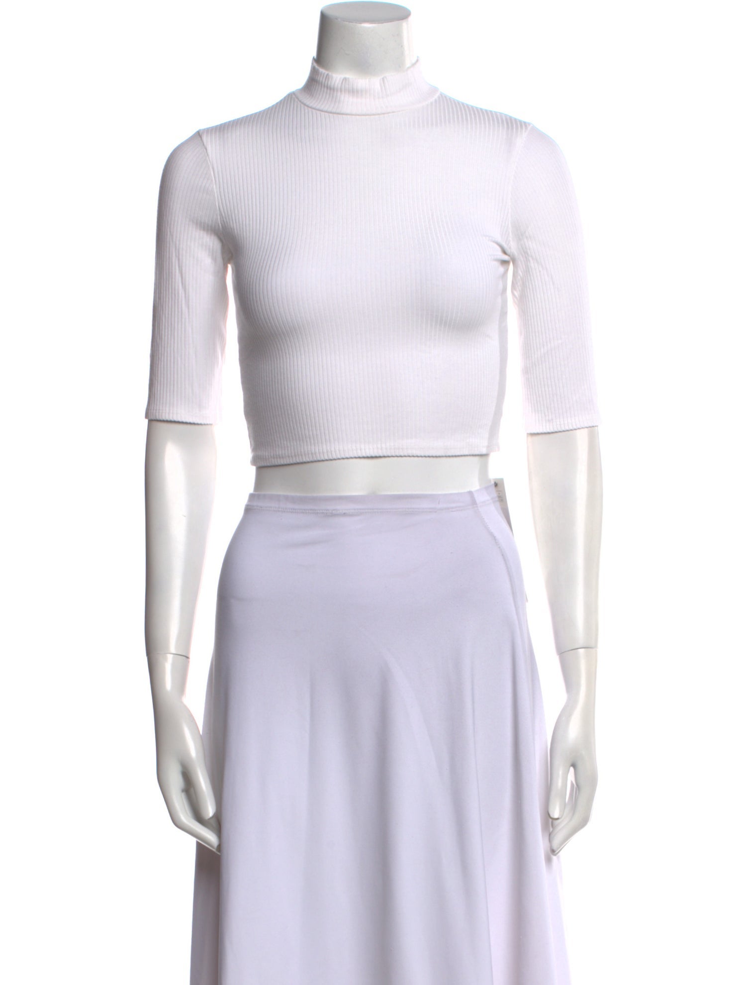 Reformation Mock Neck Short Sleeve Crop Top