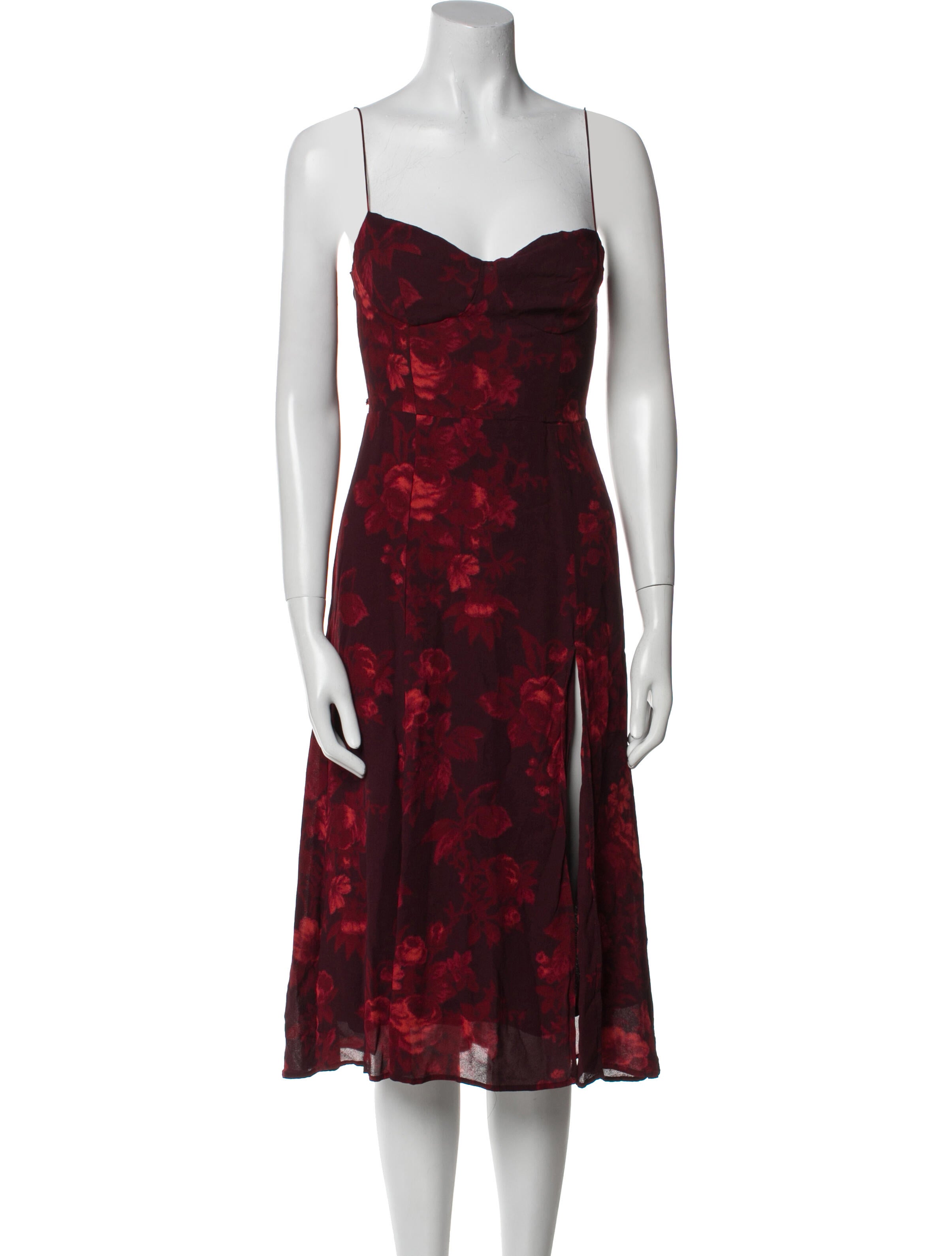 Reformation Floral Print Midi Length Dress