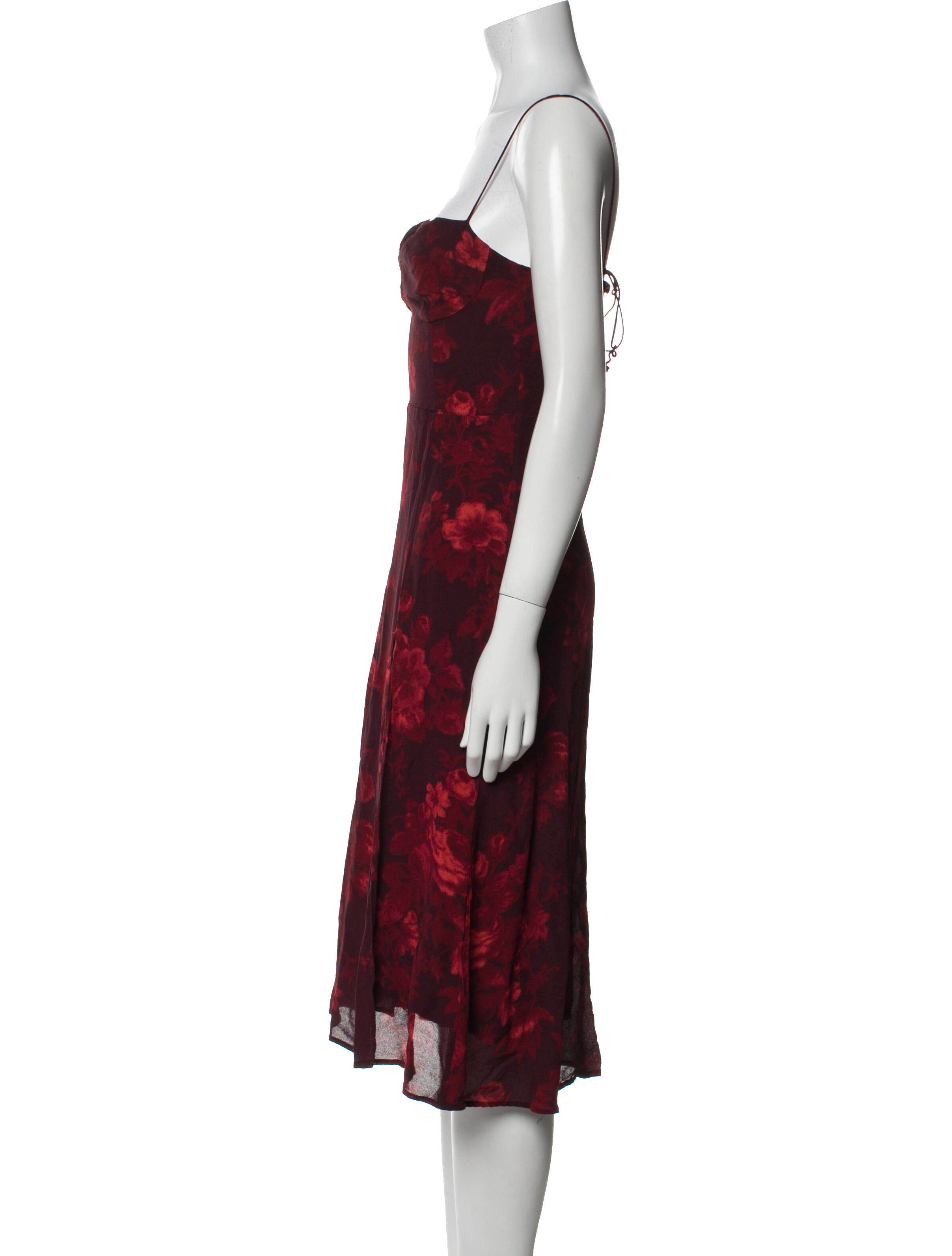 Reformation Floral Print Midi Length Dress