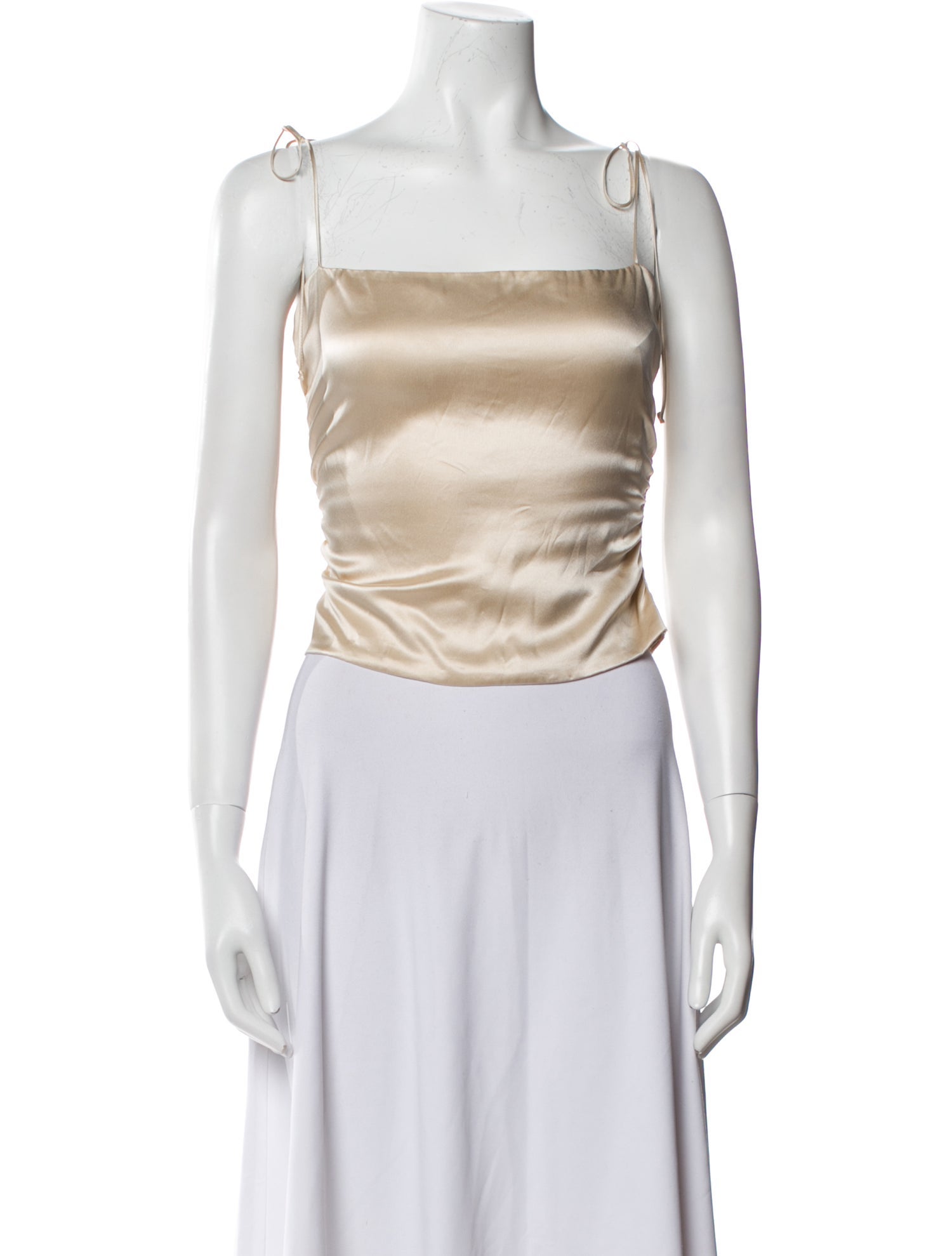 Reformation Silk Square Neckline Crop Top