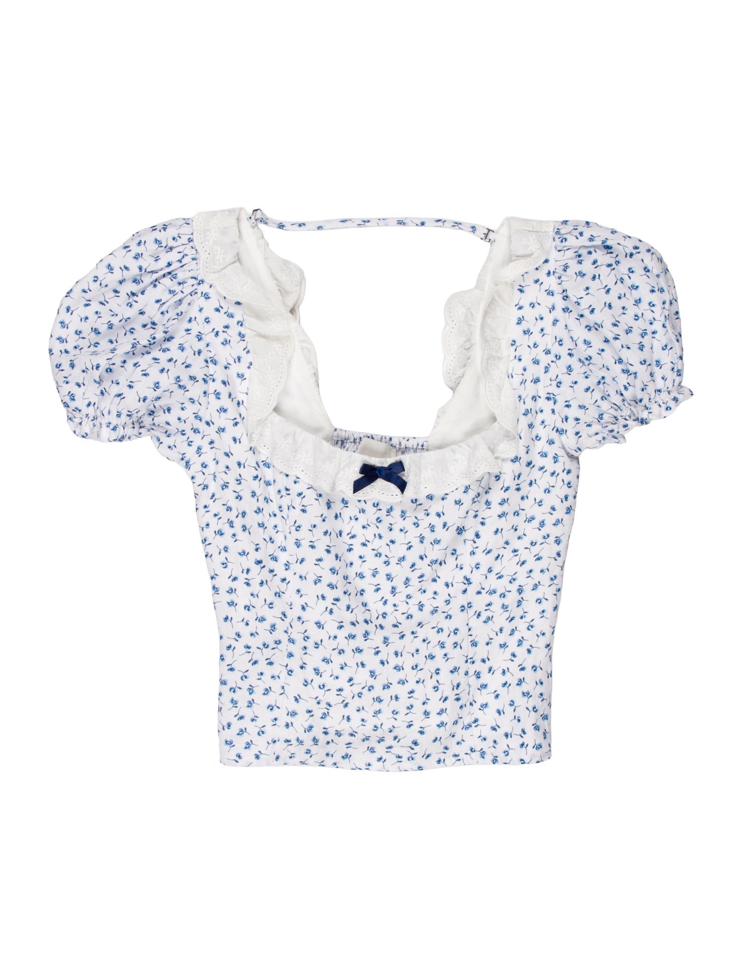 Reformation Linen Printed Crop Top