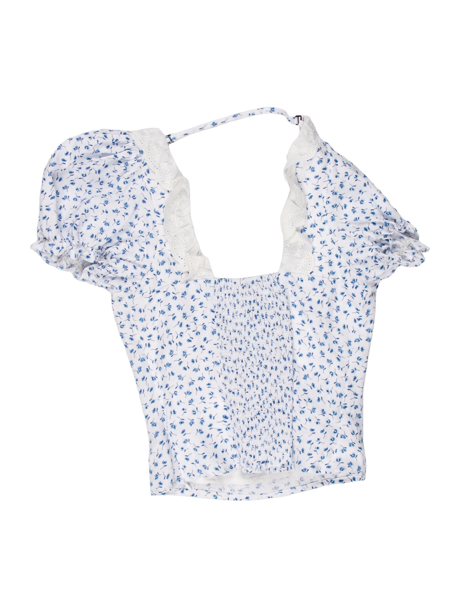 Reformation Linen Printed Crop Top