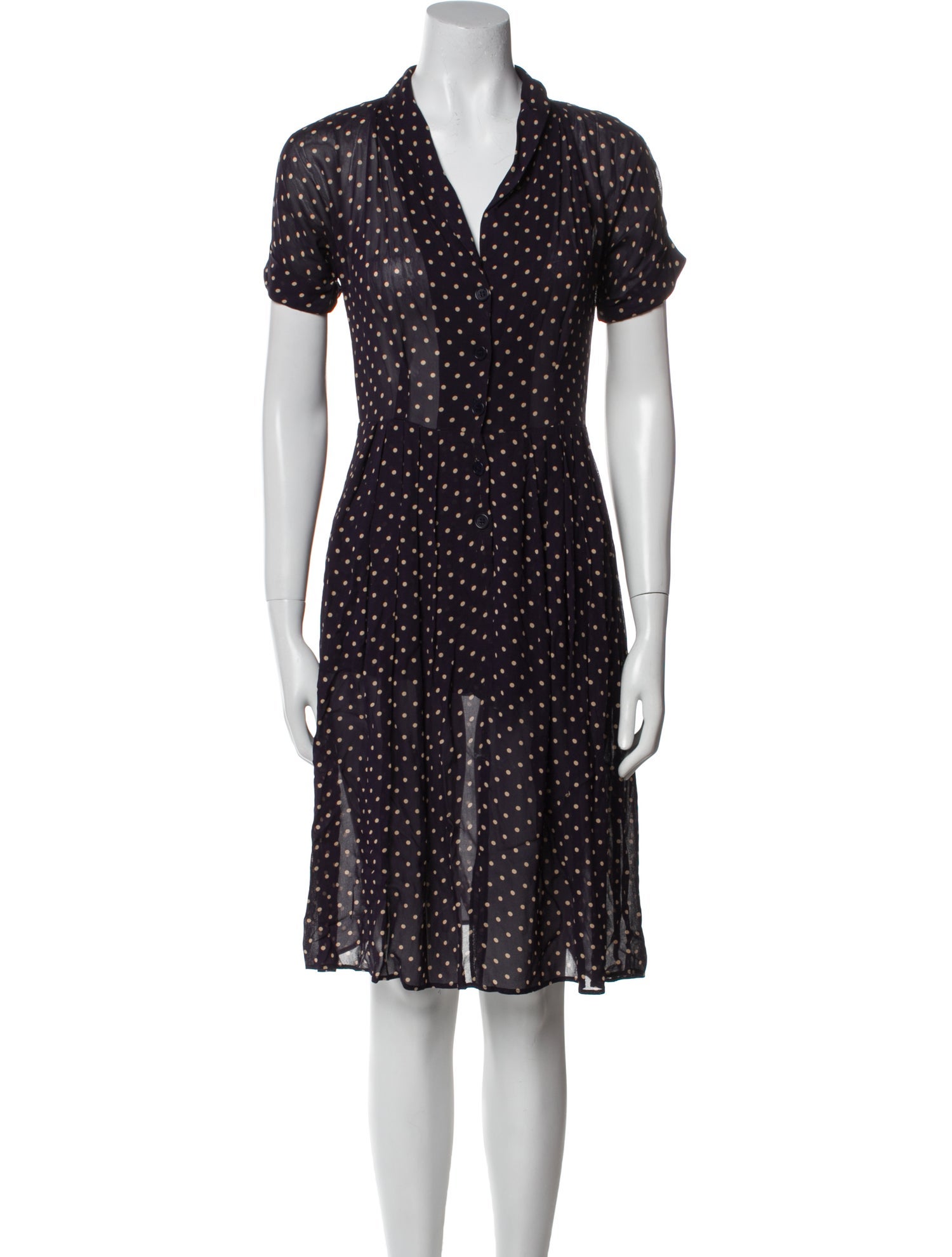 Reformation Polka Dot Print Knee-Length Dress