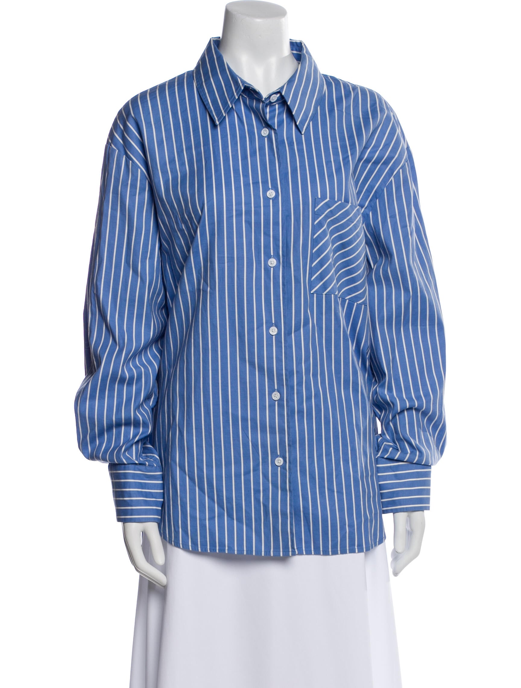 Reformation Striped Long Sleeve Button-Up Top