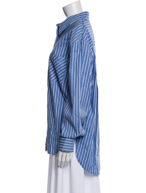 Reformation Striped Long Sleeve Button-Up Top