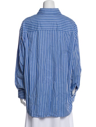 Reformation Striped Long Sleeve Button-Up Top