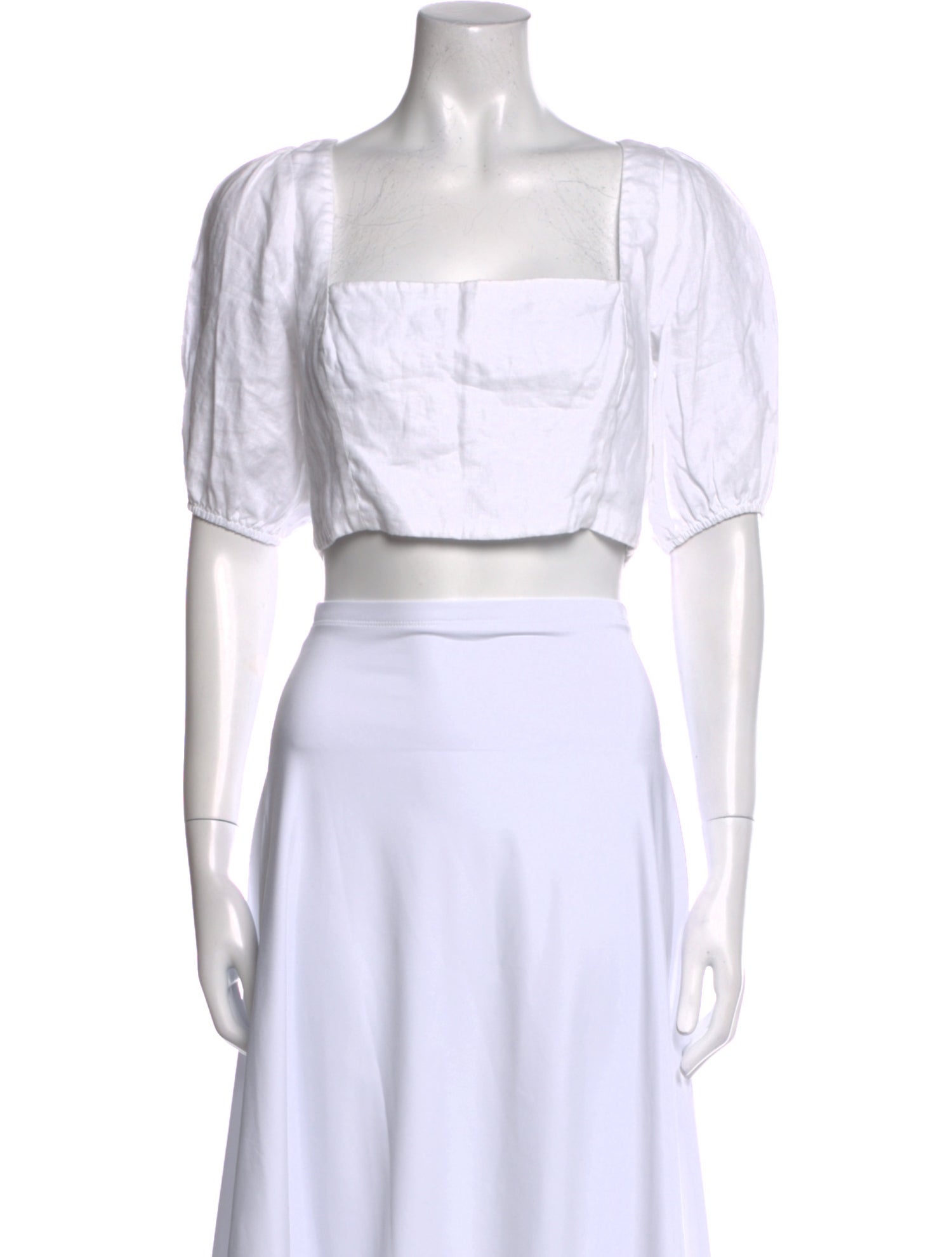 Reformation Linen Square Neckline Crop Top