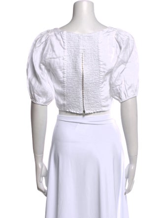 Reformation Linen Square Neckline Crop Top