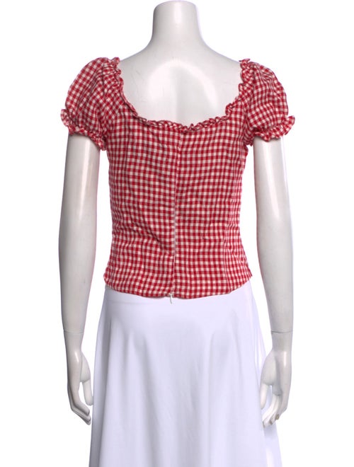 Reformation Linen Plaid Print Crop Top